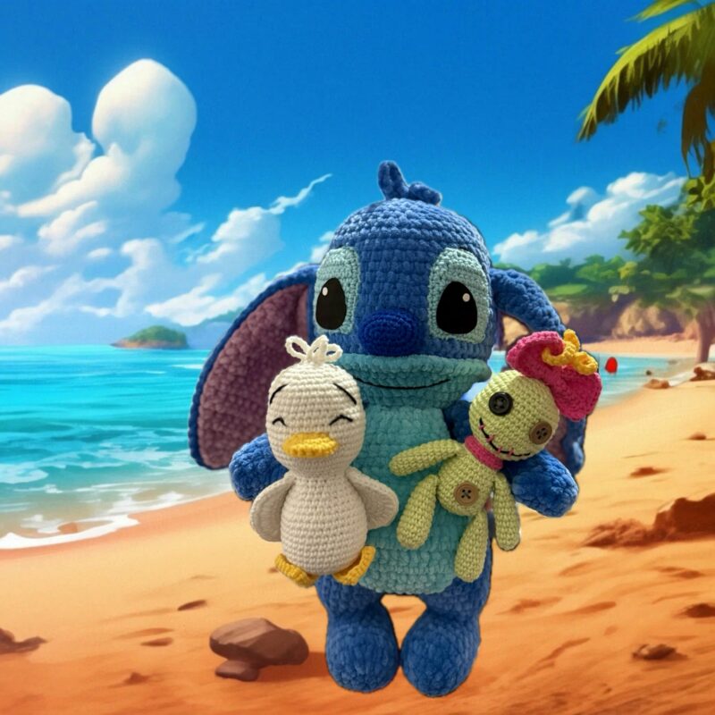 Stitch, duck and doll